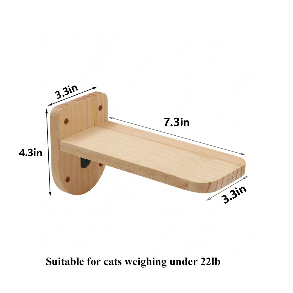 PETRAVEL Cat Wall Mounted Climbing Shelf Four Step Scratching Post