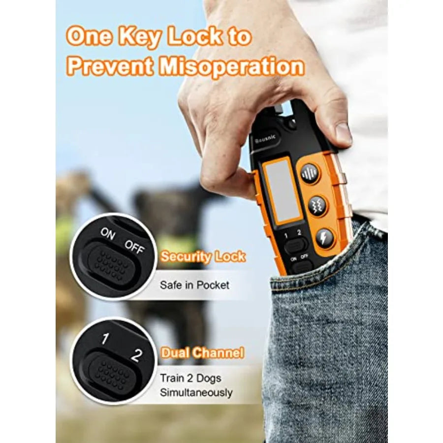Dog Training Collar Waterproof Remote Beep Vibration Shock Modes