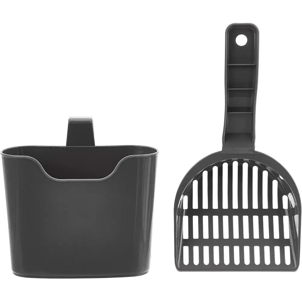 Durable Cat Litter Scoop With Holder Hangs On Litter Box