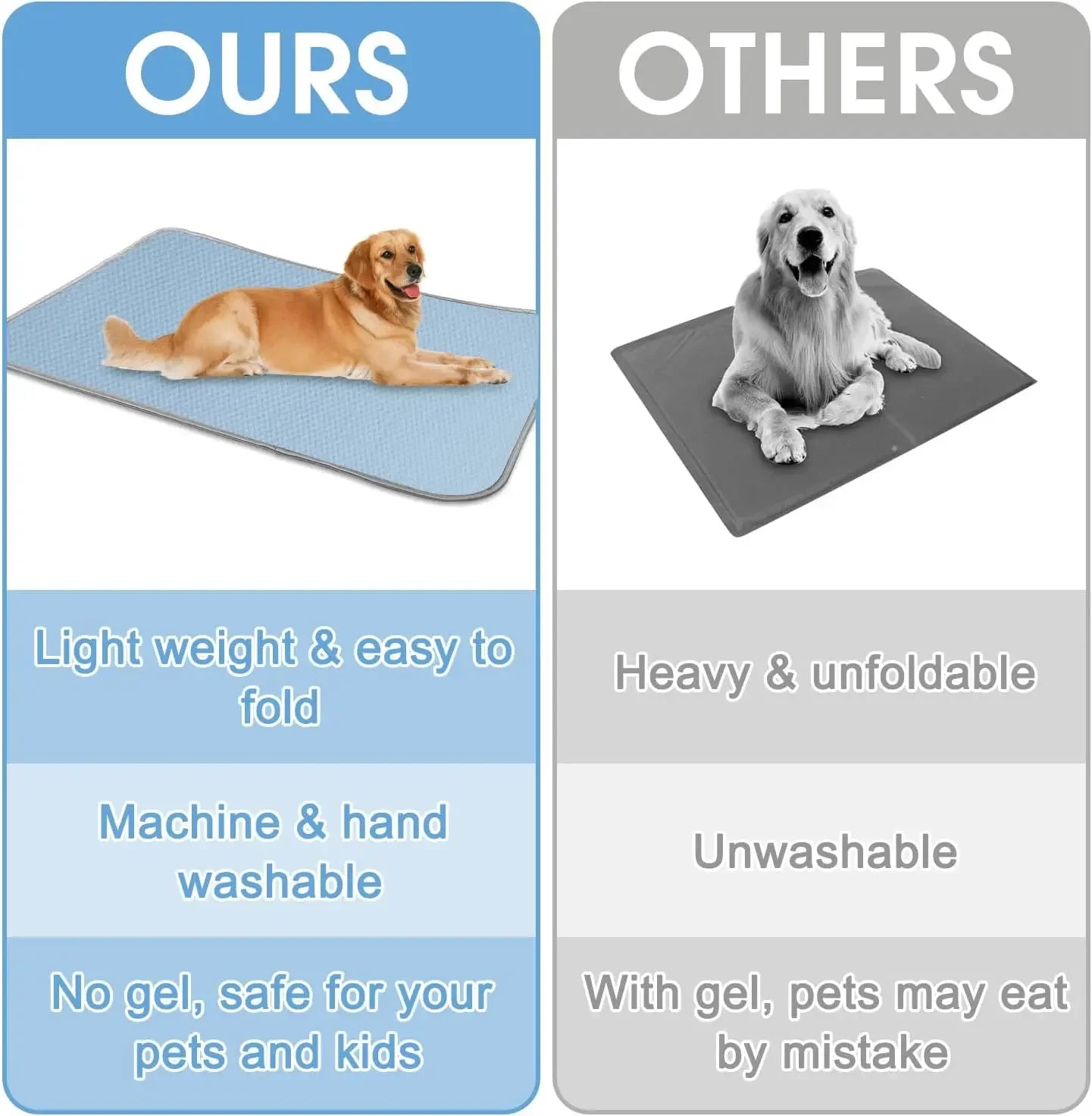 Self Cooling Dog Mat Ice Silk Pad Washable Crate Car