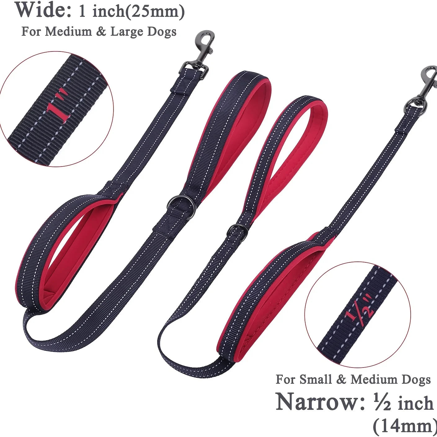 Dog Leash Dual Handle Heavy Duty Outdoor Training Lead