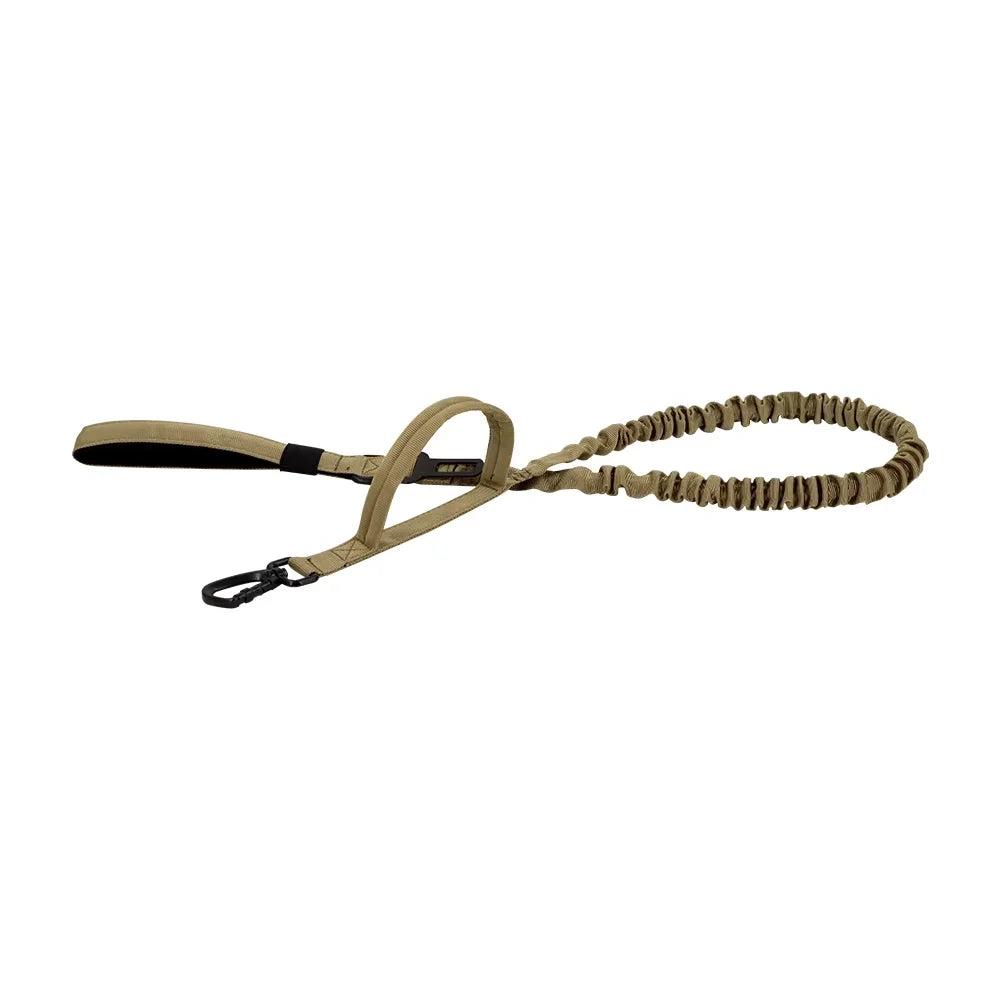 Military Tactical Dog Leash Adjustable Elastic Rope Dual Handles