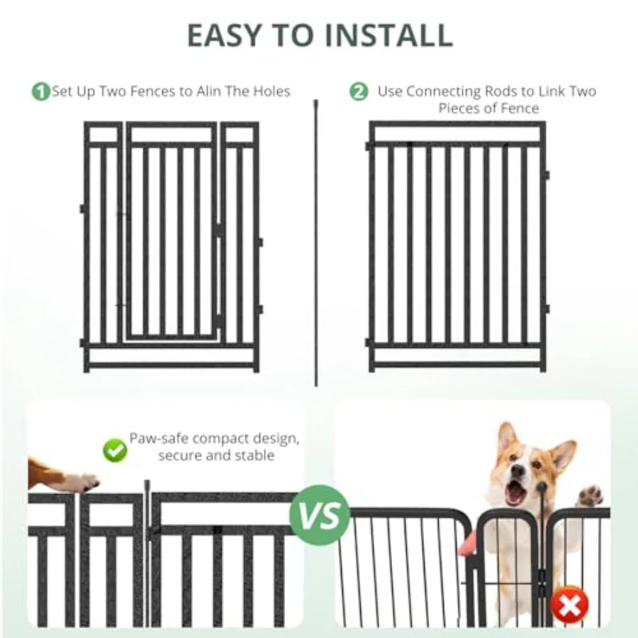 Dog Fence Outdoor Playpen Portable Puppy Kennel for Yard RV