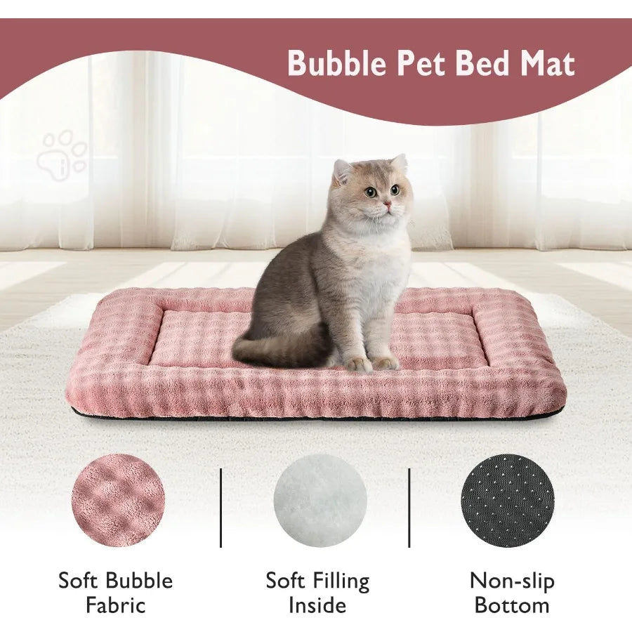 Washable Soft Pet Sleeping Mat With 3D Bubble Pattern