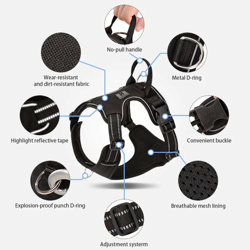 Reflective No Pull Dog Harness Vest for Everyday Outdoor Walks