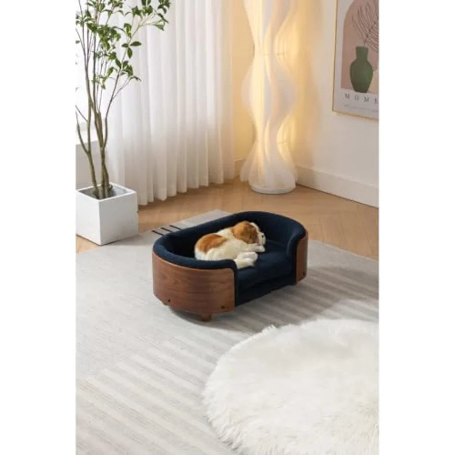 Scandinavian Elevated Dog Bed With Solid Wood Legs