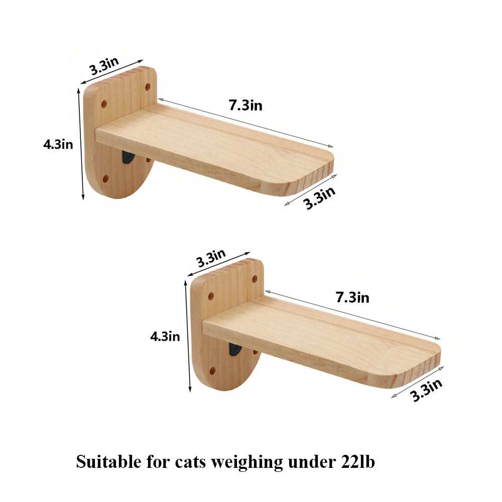 PETRAVEL Cat Wall Mounted Climbing Shelf Four Step Scratching Post