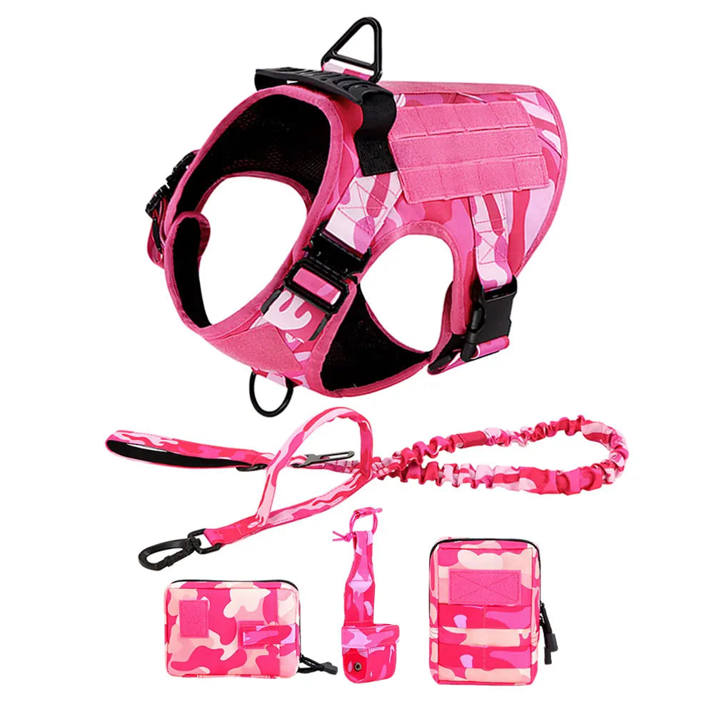 Military Camouflage Dog Harness Tactical Adjustable Vest for Training