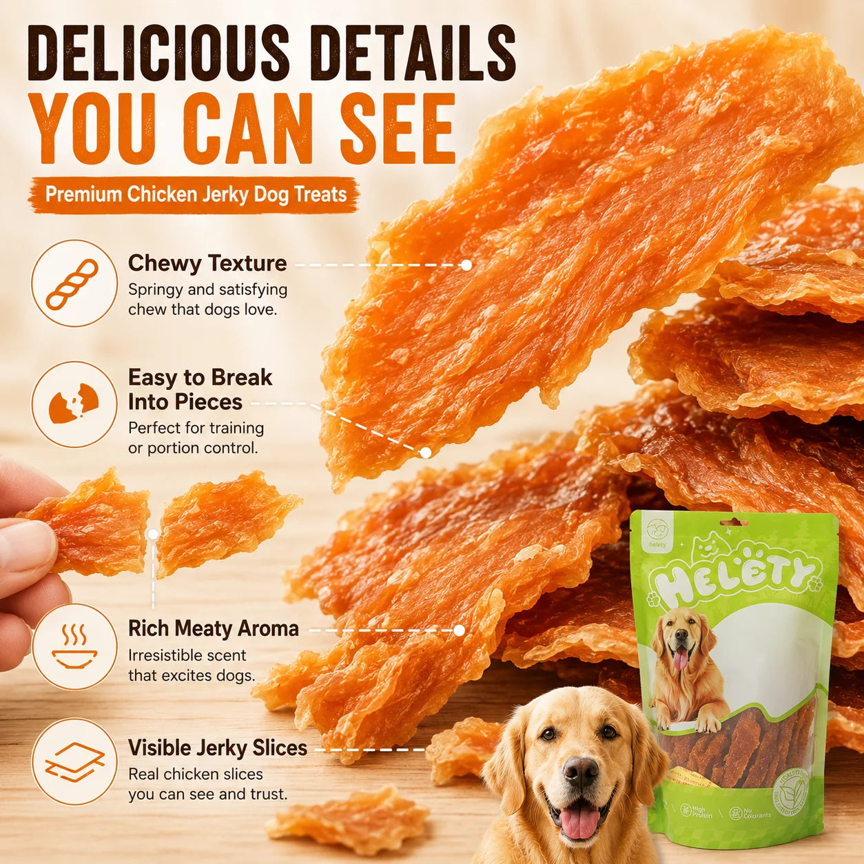 All Breeds Chicken Jerky Dog Treats Meat Flavor Pack