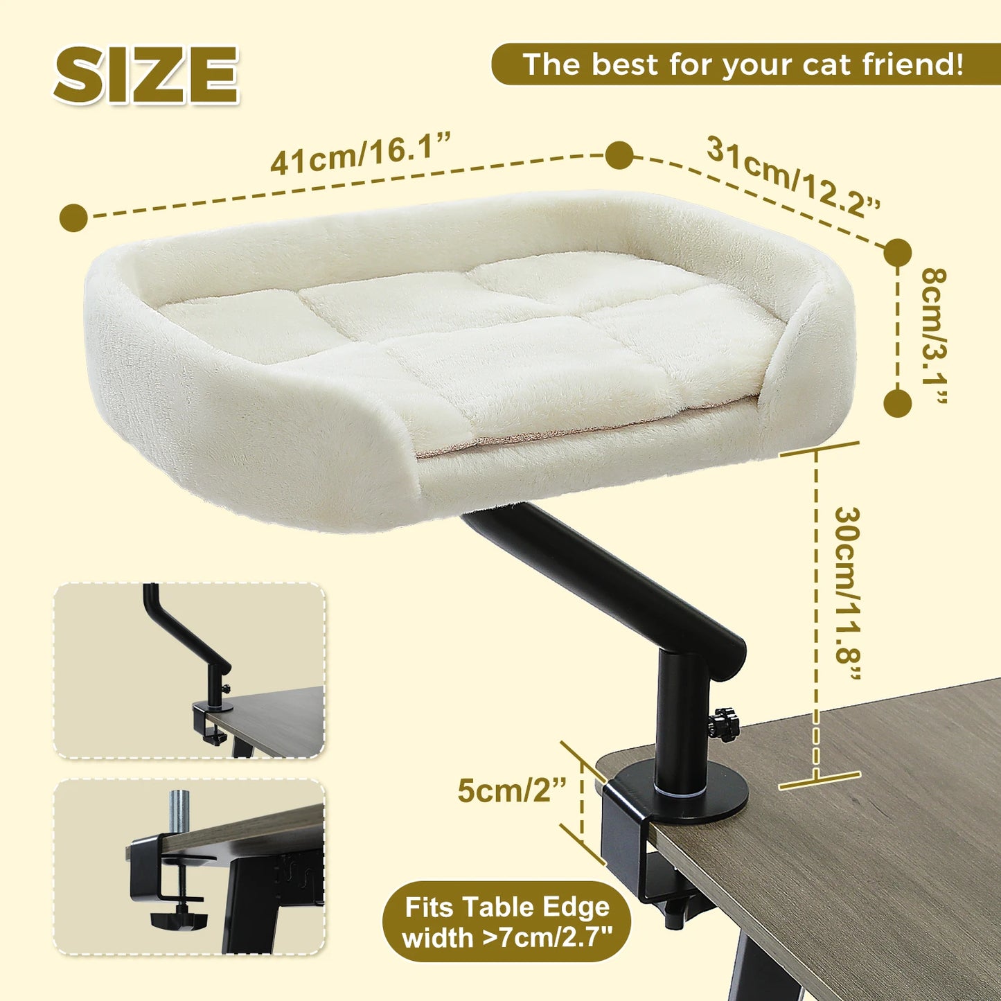 PAWZ Road Cat Desk Bed 360 Degree Rotatable Stand With Adjustable Hammock