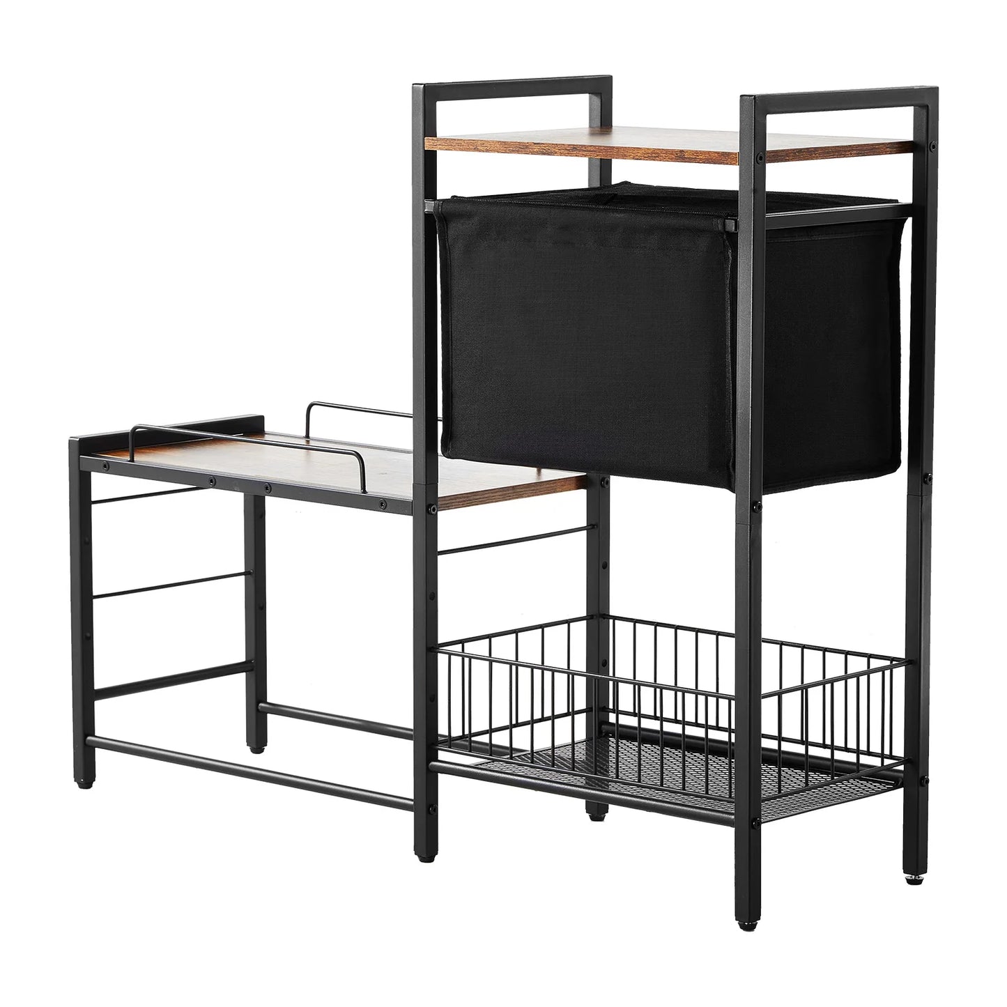 Pet Feeding Station With Storage Elevated Dog Bowls And Shelves