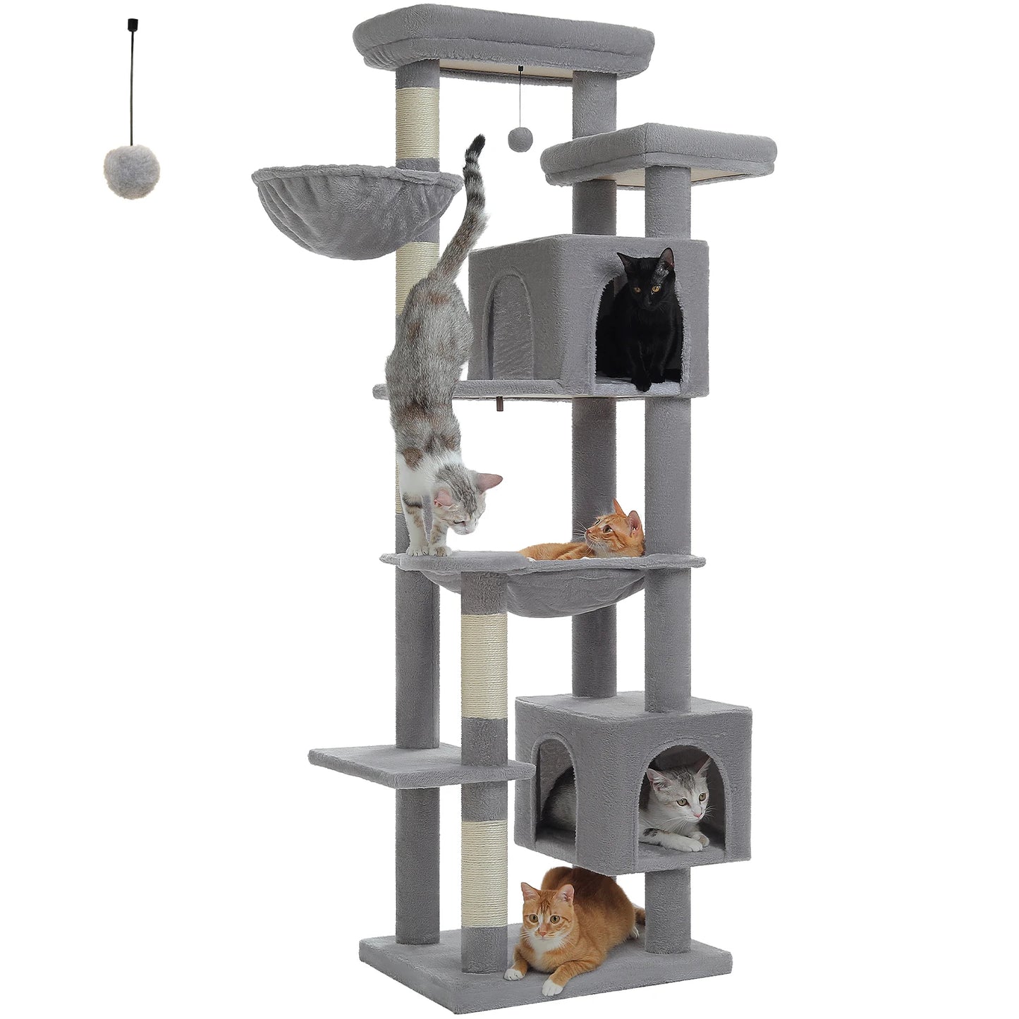PAWZ Road Five Level Cat Tree Plush Cat Condo With Scratching Posts