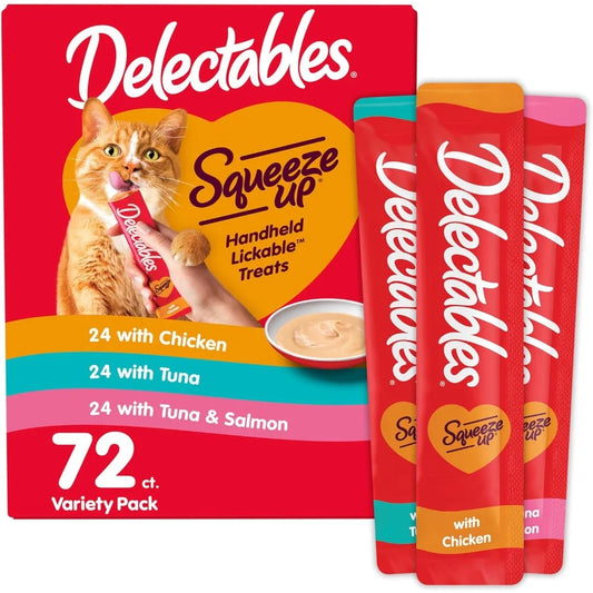 Squeeze Up Lickable Cat Treats Variety Pack Creamy Puree
