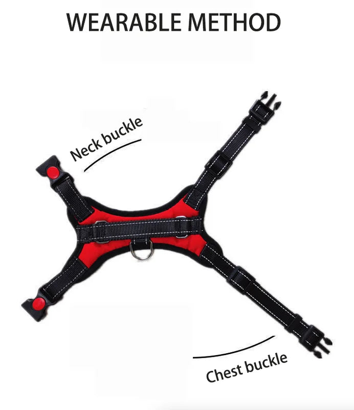 No Pull Dog Harness Reflective Adjustable Vest For Outdoor Walks