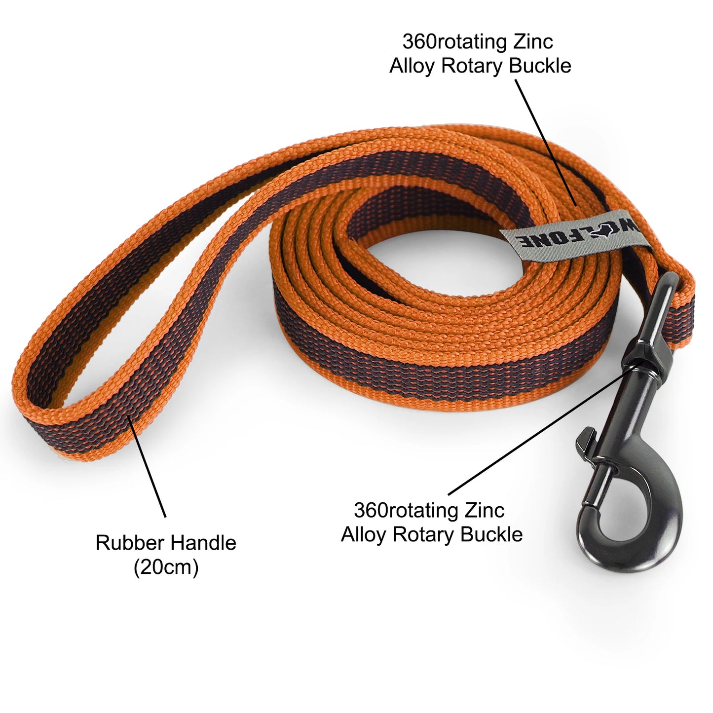Fiber Dog Leash for Training Dual Color Lightweight Walking
