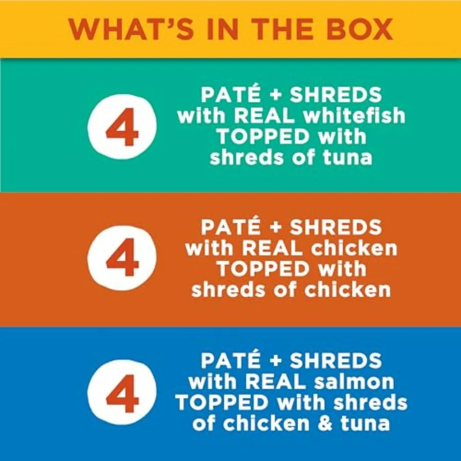 Paté And Shreds Wet Cat Food Variety Pack Seafood And Poultry