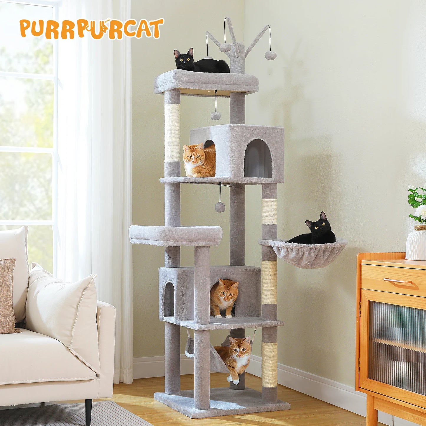 PAWZ Road Multi-Level Cat Tree Indoor Tower With Scratching Posts