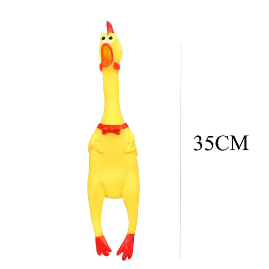 Dkstinye Squeaky Chicken Dog Toy Rubber Squeaker Chew Toy