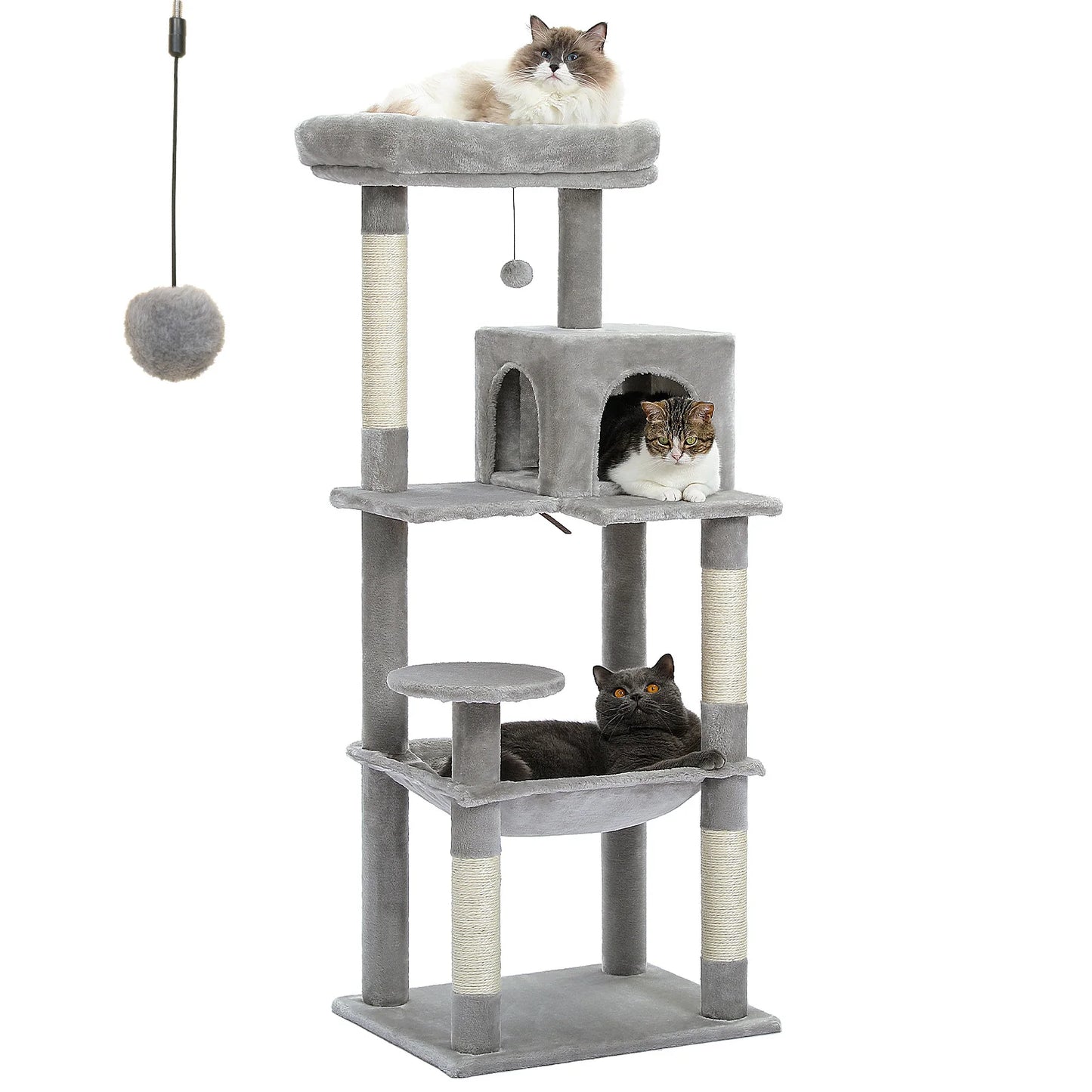 PAWZ Road Indoor Five Level Cat Tree Tower Hammock