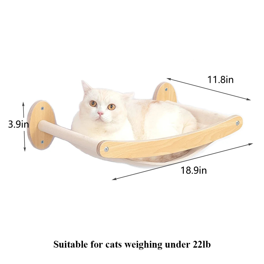 PETRAVEL Cat Wall Mounted Climbing Shelf Four Step Scratching Post