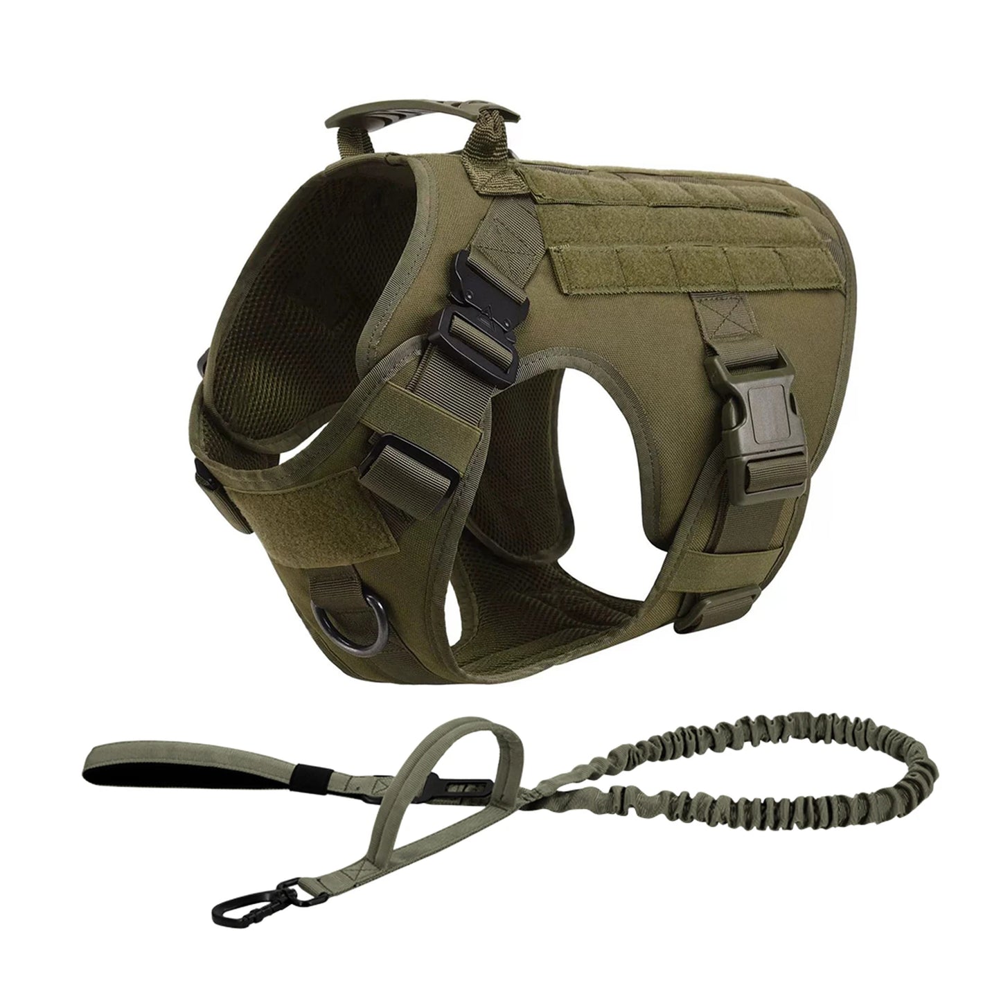 Tactical Molle Dog Harness With Pouches For Training