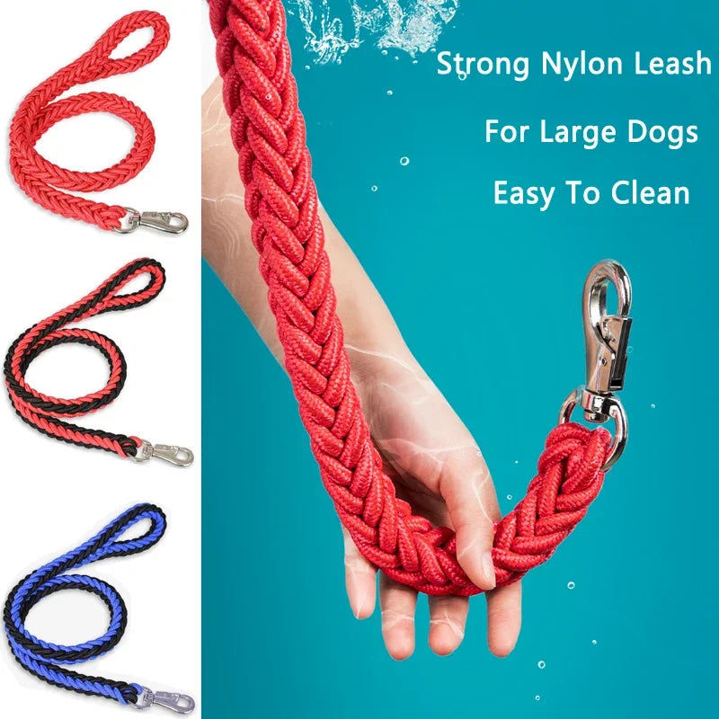 Heavy Duty Nylon Braided Dog Leash For Walking Outdoors