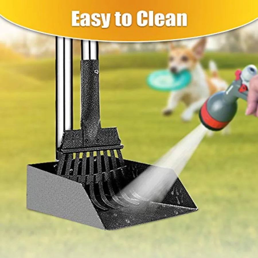 Pooper Scooper Long Handle Heavy Duty Stainless Tray And Rake