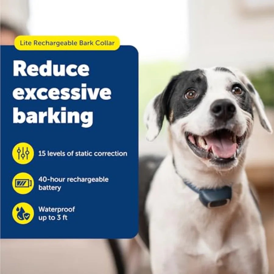 Lite Rechargeable Bark Collar for Small Dogs With 15 Levels Static Correction