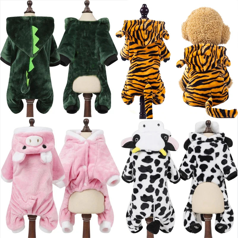 Pet Dog Clothes Soft Warm Fleece Jumpsuits for Small Dogs
