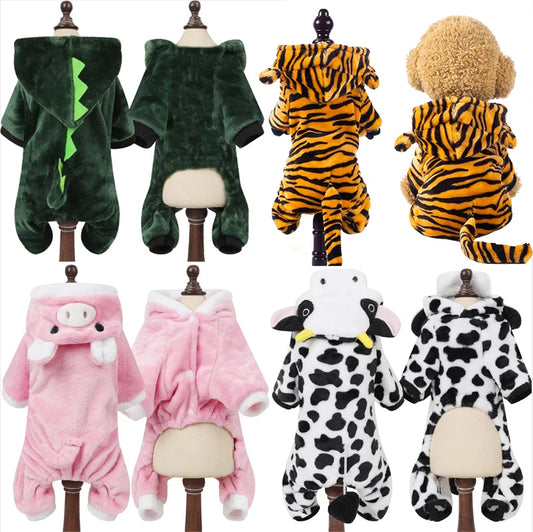 Pet Dog Clothes Soft Warm Fleece Jumpsuits for Small Dogs