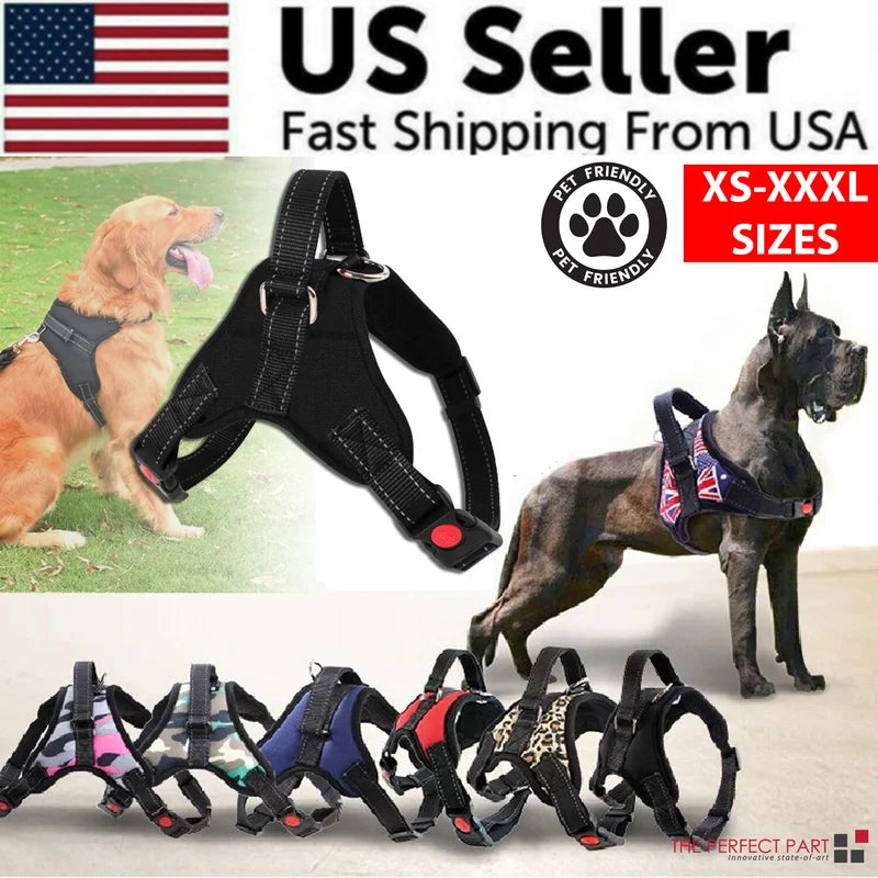 No Pull Dog Harness Reflective Adjustable Vest For Outdoor Walks