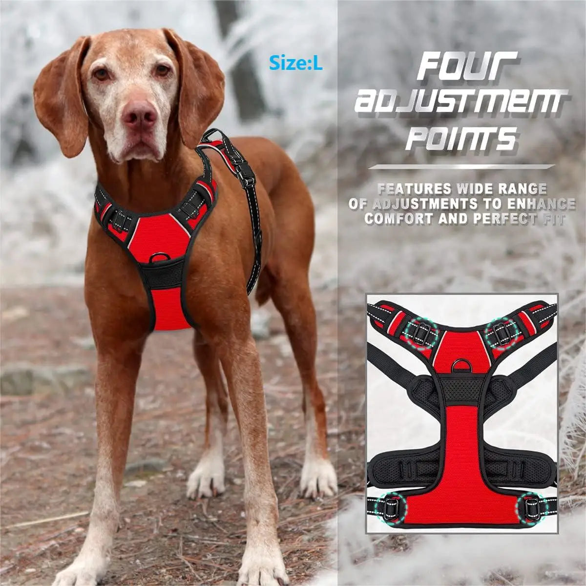 No Pull Dog Harness Front Clip Reflective Adjustable Medium Dogs