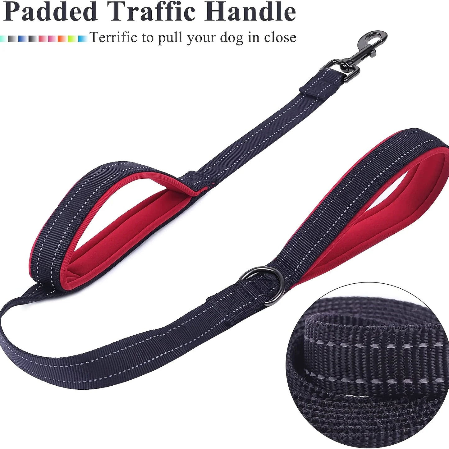 Dog Leash Dual Handle Heavy Duty Outdoor Training Lead