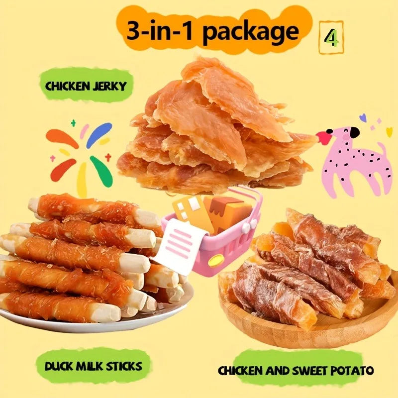 Helety Mixed Flavor Duck Jerky Chicken Milk Jerky Dog Treats