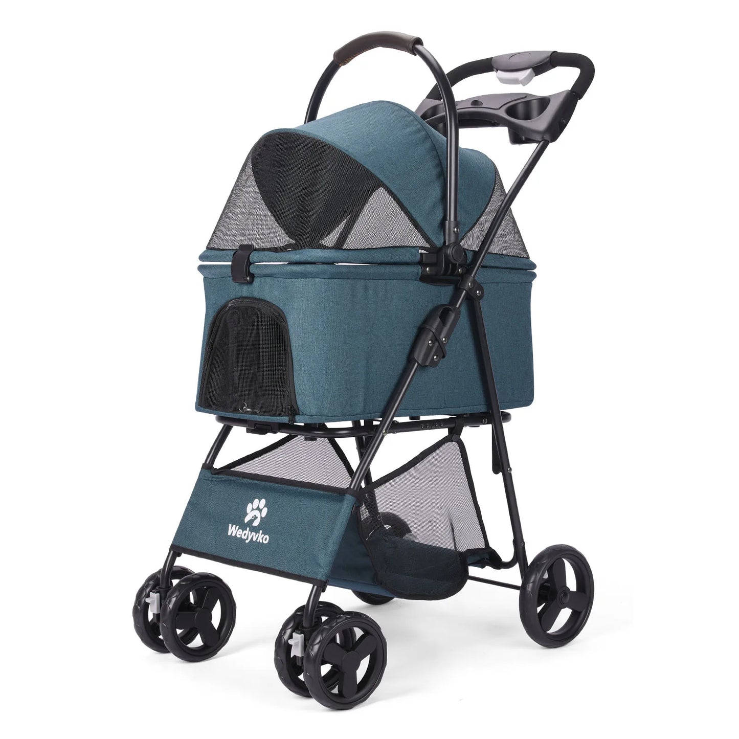 Three In One Foldable Pet Stroller With Removable Carrier All Terrain Waterproof