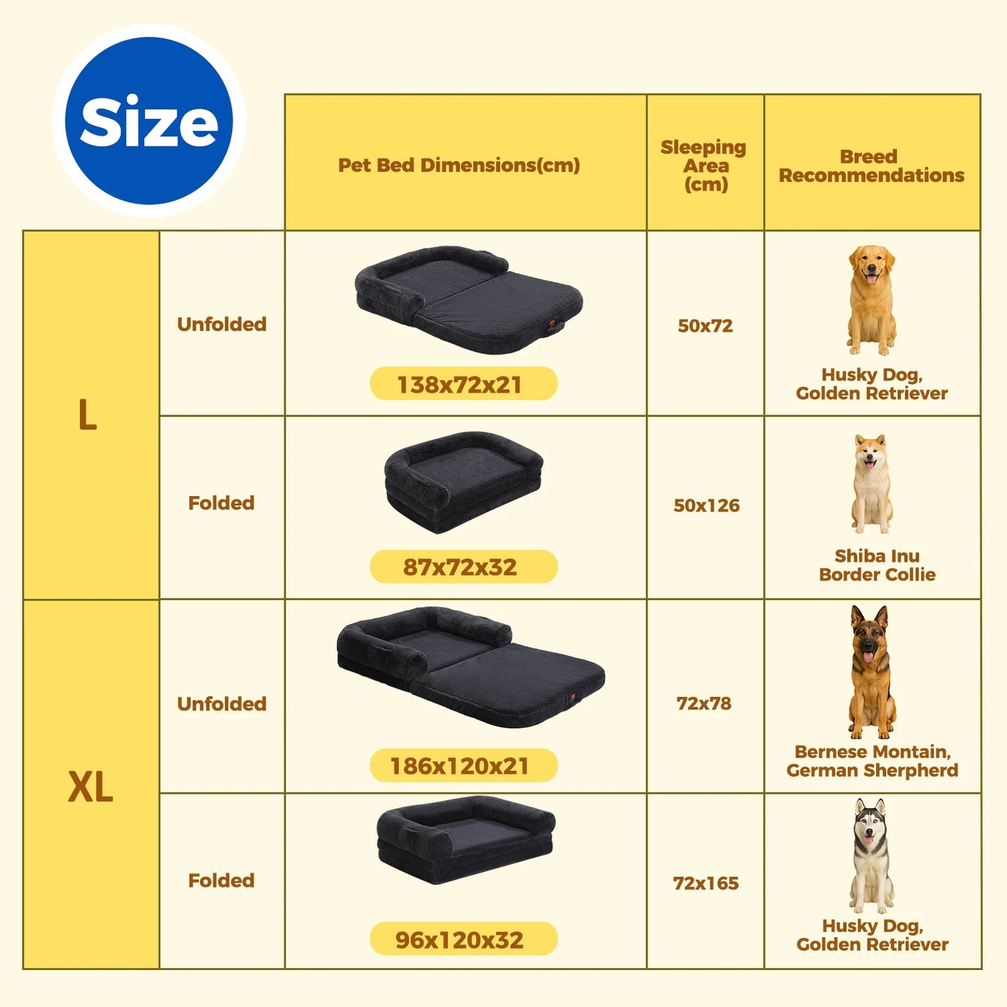 PAWZ Road Foldable Dog Bed For Adults And Large Dogs