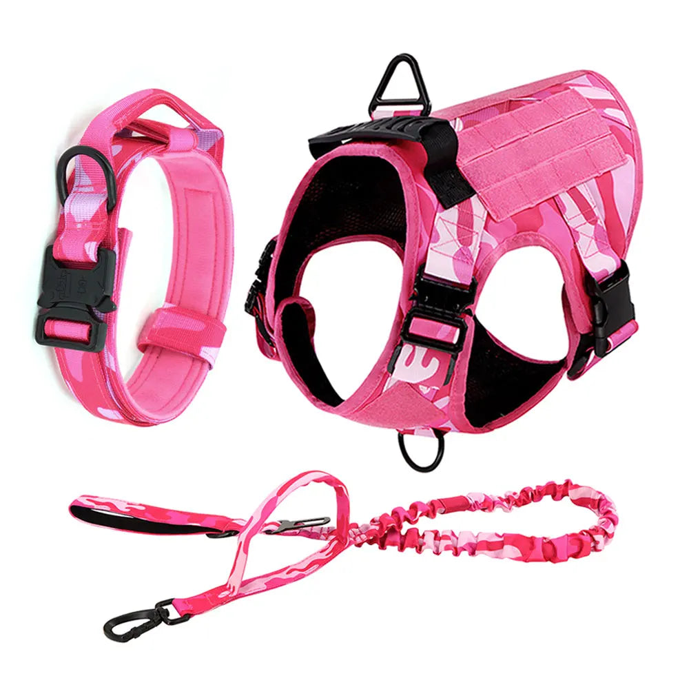 Military Camouflage Dog Harness Tactical Adjustable Vest for Training