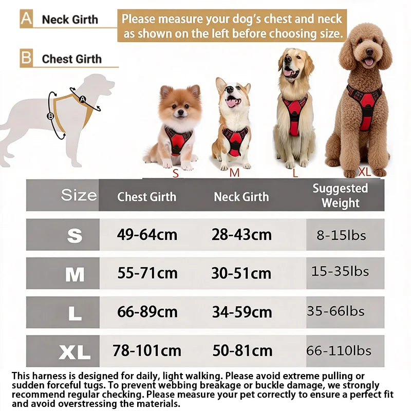 No Pull Dog Harness Front Clip Reflective Adjustable Medium Dogs