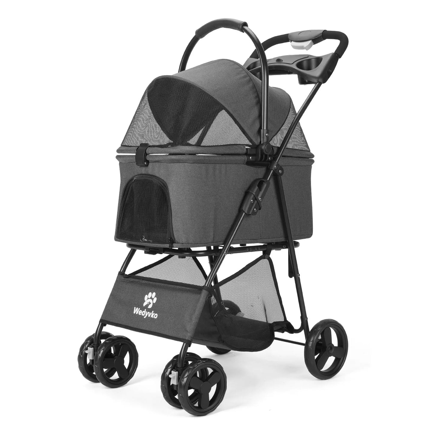 Three In One Foldable Pet Stroller With Removable Carrier All Terrain Waterproof