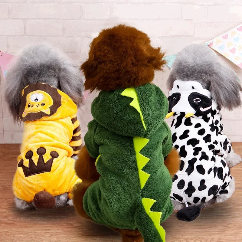 Pet Dog Clothes Soft Warm Fleece Jumpsuits for Small Dogs