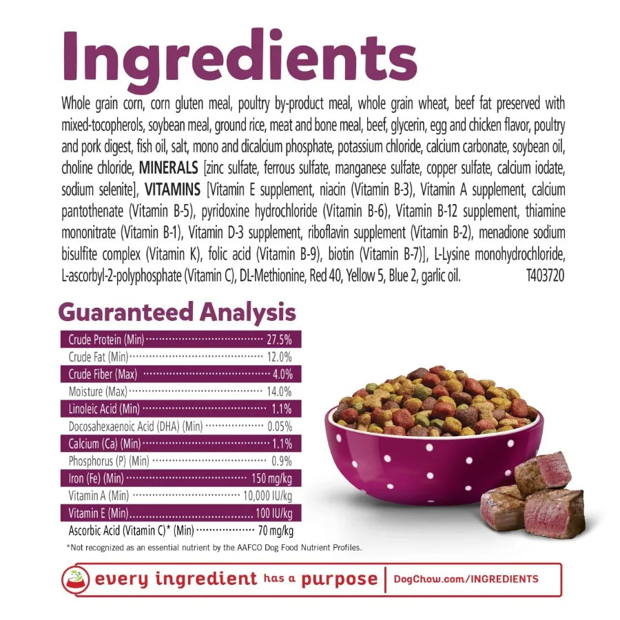 Purina Puppy Chow High Protein Dry Dog Food Beef Formula