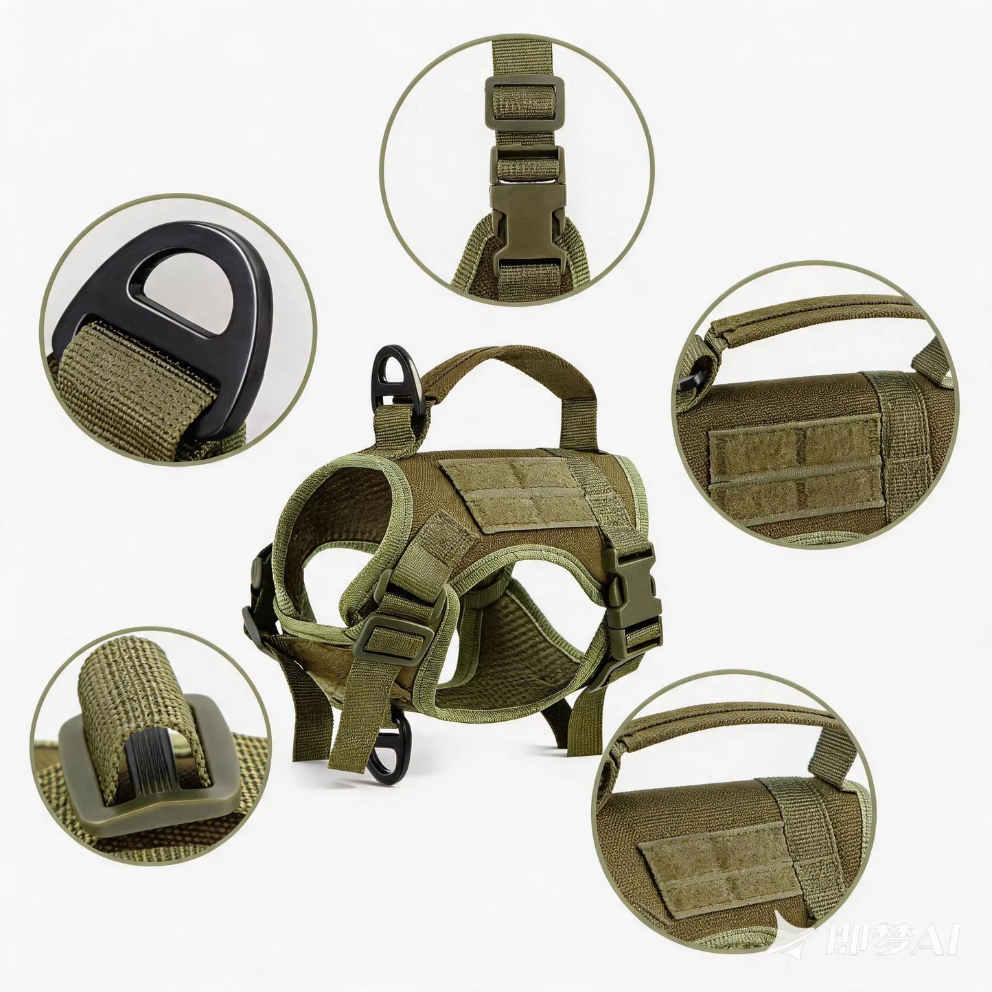 Tactical Cat Harness And Leash Set Adjustable Escape Proof Mesh