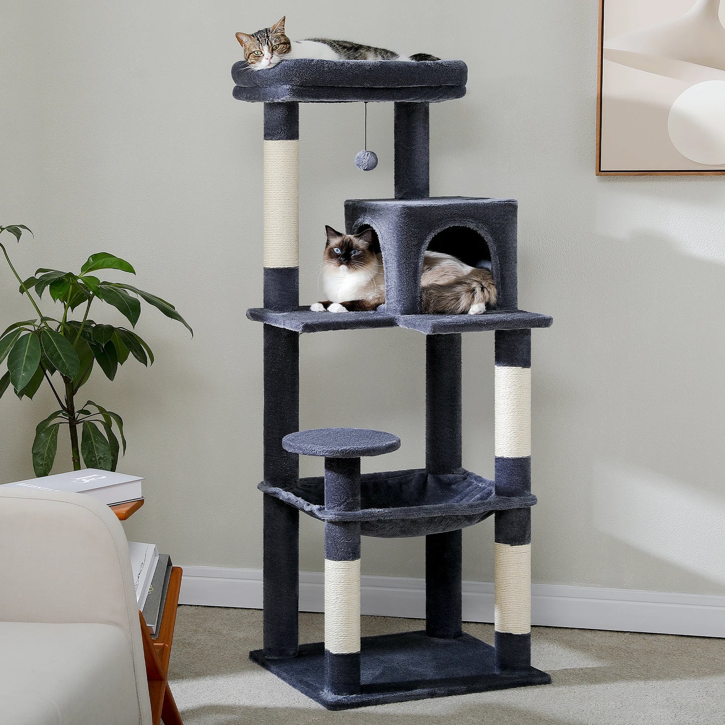 PAWZ Road Indoor Five Level Cat Tree Tower Hammock