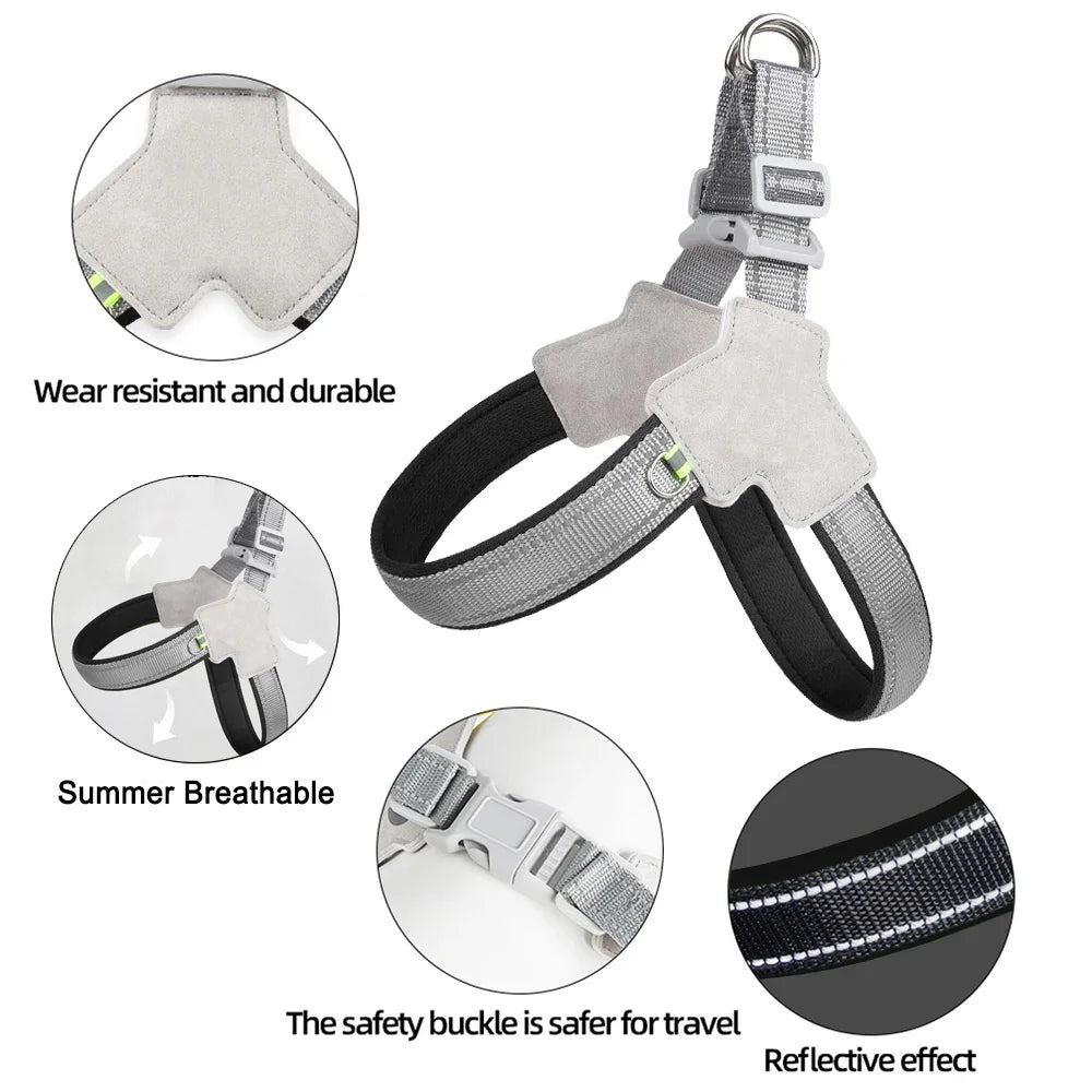 Adjustable Reflective Dog Harness Vest For Small To Large Dogs