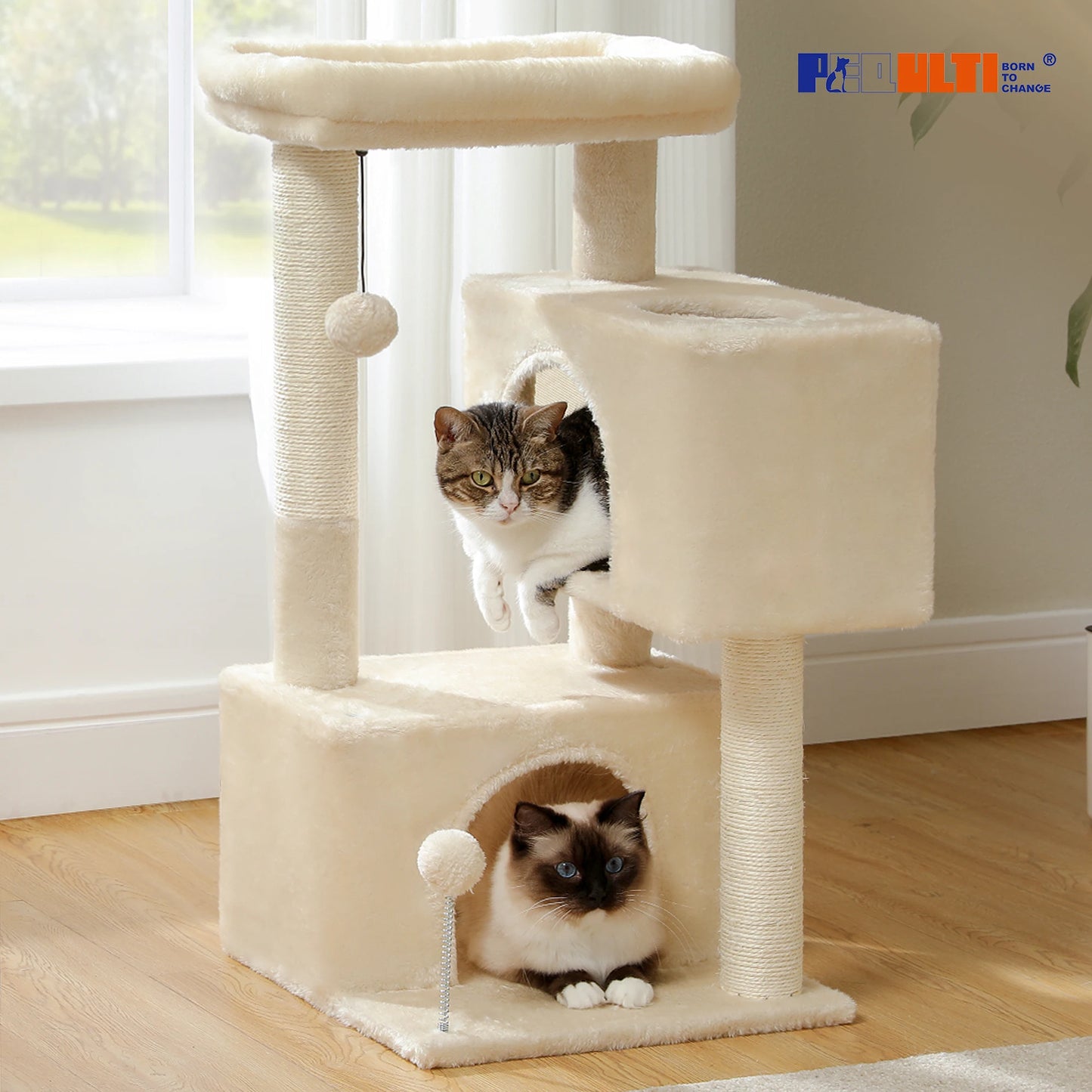 PAWZ Road Multi-Level Cat Tree Tower With Scratching Posts