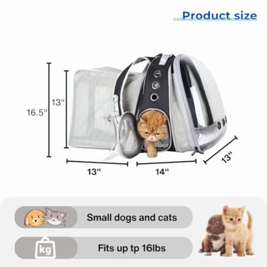 Bubble Expandable Pet Backpack With Mini Fan For Small Pets