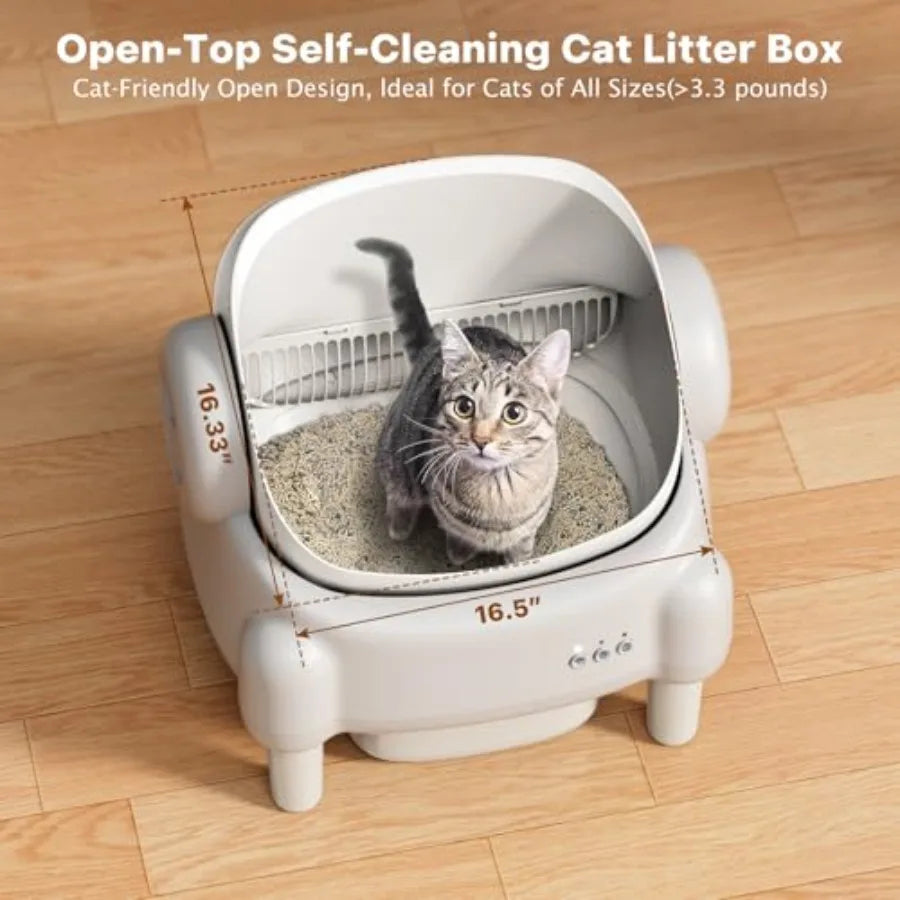 Automatic Self Cleaning Cat Litter Box for Multiple Cats with App Control
