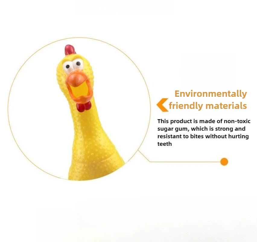 Dkstinye Squeaky Chicken Dog Toy Rubber Squeaker Chew Toy