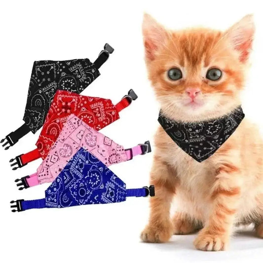 Cat Collar Adjustable Necktie Scarf Bandana For Pets