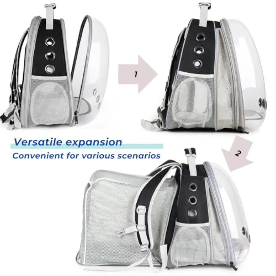 Bubble Expandable Cat Backpack For Puppies And Small Pets With Mini Fan